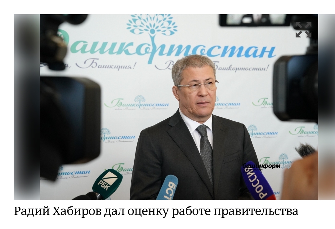 Радий Хабиров дал оценку работе правительства