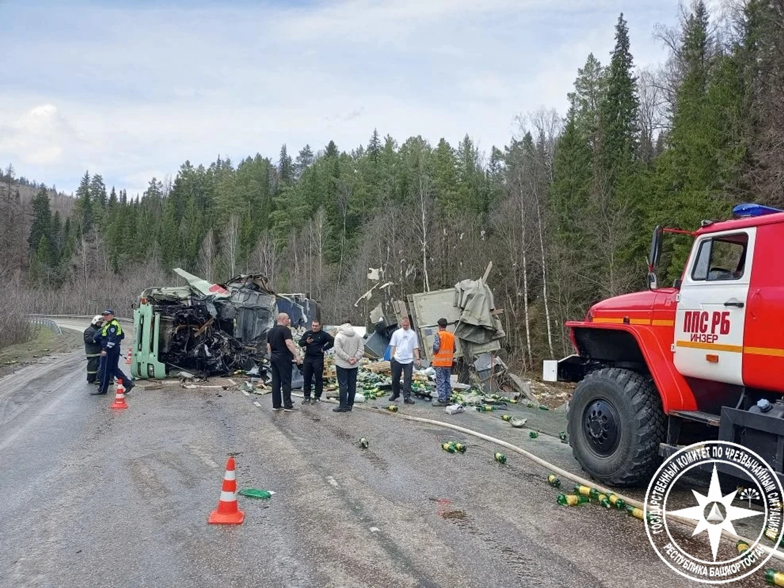 В Башкирии произошло ДТП с грузовиками